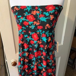 LuLaRoe S Maxi skirt BNWT black & red floral print